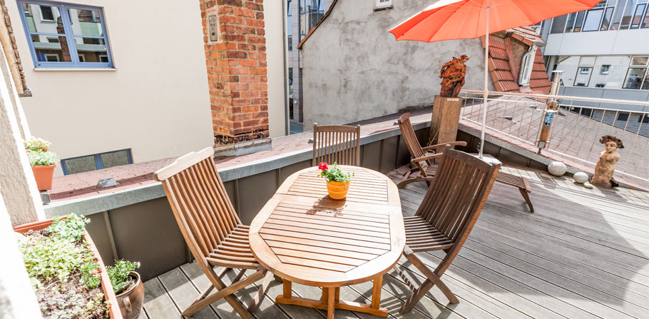 Dachterrasse Ferienwohnung Jena